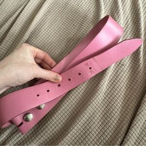Pink leather belt